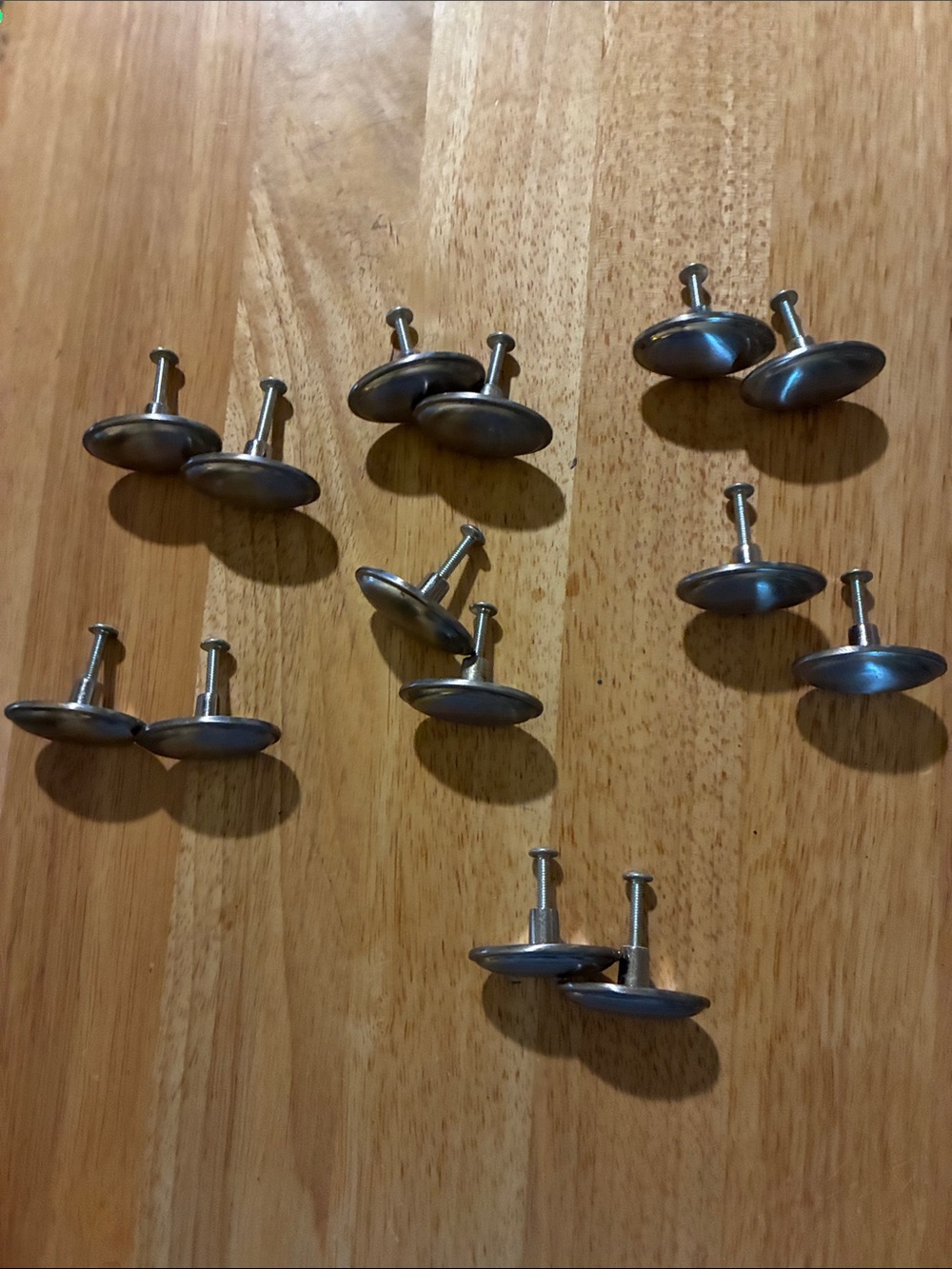 Silver Brushed Nickel set of 14 Oval Drawer Pulls.